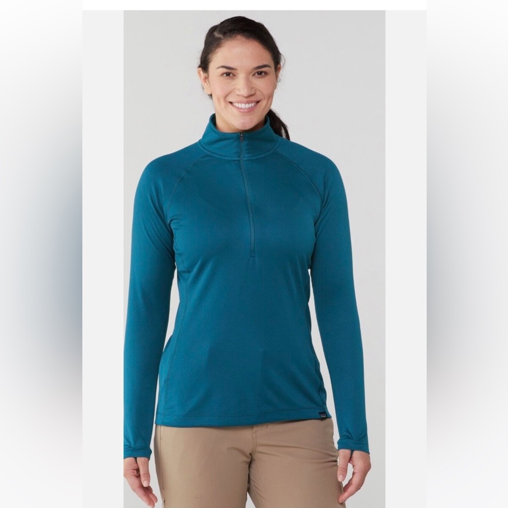 Patagonia Blue Quarter-Zip Pullover Capilene Baselayer Small